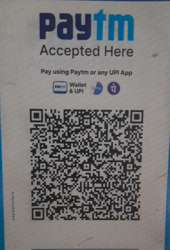 Paytm UPI QR code for ₹500 workshop fee